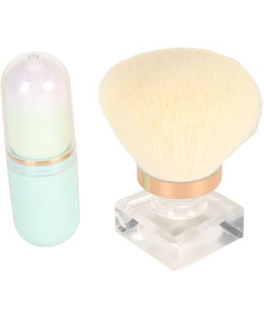 Small Blue Capsule Makeup Brush Thickened Die Casting White Hair Round Fake Base Cosmetic Brush - Buy Online on GoSupps.com