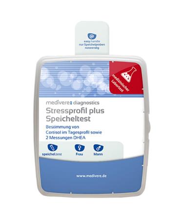 medivere Stress Profile Plus saliva test - determination of the stress hormones cortisol and DHEA in saliva - Buy Online on GoSupps.com