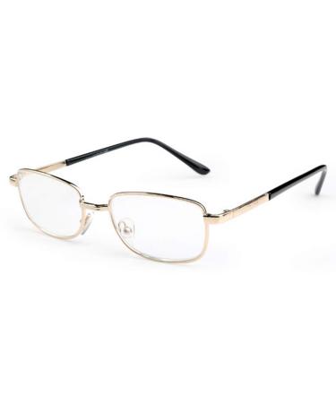 Aiweijia Oval Reading Glasses Women Men Vintage Round Metal Frame Resin Glass Lens Spring Band Rimless As the Picture 1.5 x