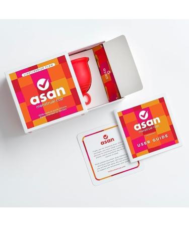 Asan Menstrual Cup - Light/Medium Flow Pack of 2 | Easiest Cup to Insert & Remove I Special Ring Design | Premium Medical Grade Silicone I Designed in The USA Light/medium flow - Pack of 2 - Buy Online on GoSupps.com