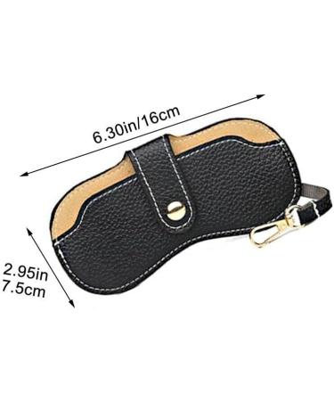 Vintage Leather Eyeglasses Case | Portable Slim Sunglasses Pouch | Soft Glasses Bag for Women & Men - Black - Buy Online on GoSupps.com