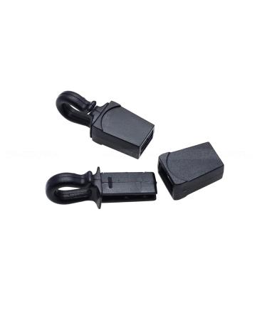 Hole Cord Lock Stopper spring buckle Cord Locks 50pcs/pack Zip Clip Buckle Zipper Pulls Cord Rope Ends Lock Black For Paracord/Backpack/Clothing Black