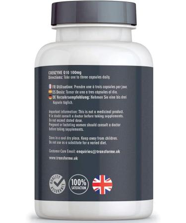 Transforme CoQ10 100mg 180 Capsules - High Absorption & Strength | 6 Months Supply, UK Made, Gluten Free - Buy Online on GoSupps.com