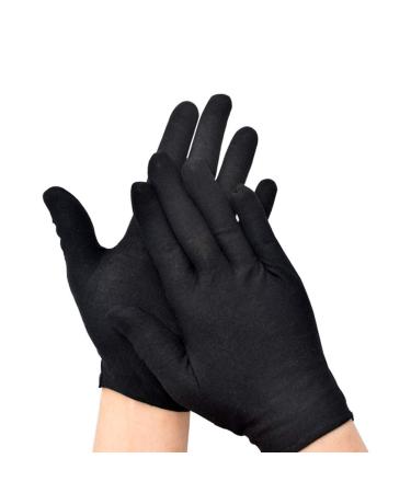 Exceart 12 Pairs of Black Cotton Gloves Working Gloves Hand Moisturizing Gloves Protective Gloves for Hospital Moisturizing Spa Cosmetic