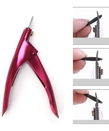 AnHua 1Pcs False Nail Clipper Acrylic Nail Tips Cutter Rustproof Stainless Nails Clipper Kit Nail Catcher Trimmer Manicure Tool for Artificial Gel Nail (Rose Red) - Buy Online on GoSupps.com
