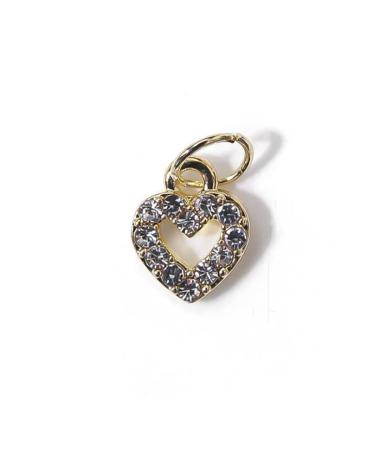 10pcs Sweet 3D Gold Heart Dangle Alloy Glitter Nail Charm Rhinestone Nail Jewelry Pendants Diamond Nail Art Dangle Nail Piercing Charms Alphabet Alloy 3D Nail Art Charm Acrylic Tips