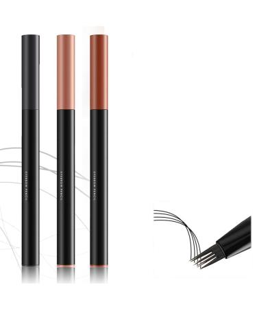 Magic 4-Tip Eyebrow Pencil 2024 New 3D Waterproof And Sweat-proof Microblading Eyebrow Pencil Contouring Pen With 4 Fork Long-Lasting Eyebrow Brush Microblade Eyebrow Pencil (3Pcs)