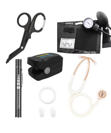 Assessment Kit for Doctors Nurses and Students with Signature Series Stethoscope and Accessories (Gold)