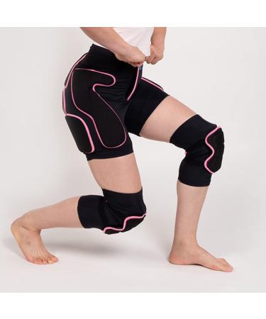 BelugaDesign Women's Padded Shorts Knee Set | Winter Sports Protective Gear | Large Black Pink - Buy Online on GoSupps.com