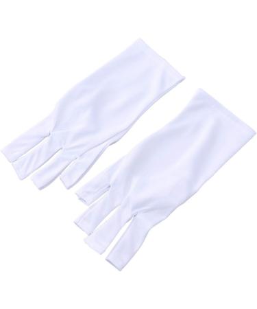 MAGICLULU 3 Pairs Half-Finger Gloves Manicure Glove Cotton Glove Nail Anti Uv Glove Silicone Ear Display Chinese Wooden Pillow Uv Shield Glove Anti-uv White - Buy Online on GoSupps.com