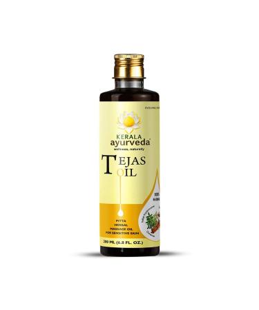 Kerala Ayurveda Tejas Oil - 6.8 Fl Oz | Cooling Herbal Massage Body Oil | Mind Calming Properties | Nourishes & Hydrates Skin | Indian Madder Root Rich | Ideal for Balancing Pitta Dosha