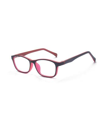 ALWAYSUV Blue Light Blocking Glasses Square Glasses Frame Anti Blue Ray Computer Gaming Glasses for Kids/Teens Red