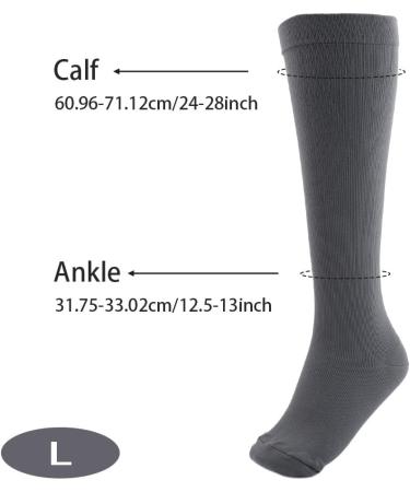 3 Pairs Compression Socks for Men & Women - 20-30mmHg Circulation Support Extra Large Knee High - Ideal for Medical Running & Long Hours Standing (Size L - Buy Online on GoSupps.com