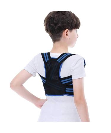 DFHBFG Adjustable Children Posture Corrector Back Support Belt Kid Boy Girl Orthopedic Corset Spine Back Lumbar Shoulder Braces(Blue Large-L) Large-L Blue