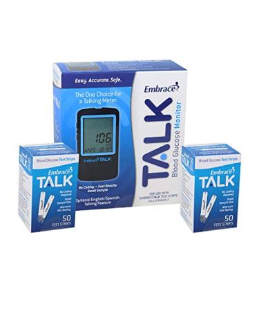 Embrace No-code Talking Meter Kit with 100 Test Strips