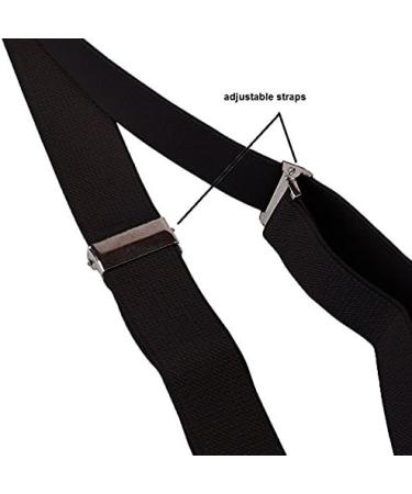 Boolavard TM Braces/Suspenders - One Size Fully Adjustable Y-Shaped Dark Blue with Strong Clips for All Occasions - International Shipping Available - Buy Online on GoSupps.com