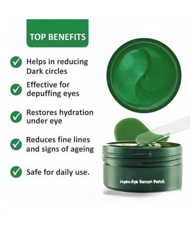 Hydra Under Eye Serum Patches For Dark Circles Fine Lines & Wrinkles|Pack Of 60 Patches 30 Pairs (Aloevera) - Buy Online on GoSupps.com