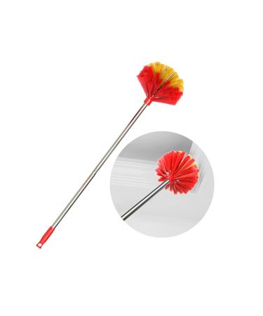 Spider Web Brush Ceiling Cleaning Duster with Extension Cord Cleaning Brush for Indoor and Outdoor High Reach Furniture Use for Outdoor and Indoor Spider Webs Red 230 Cm