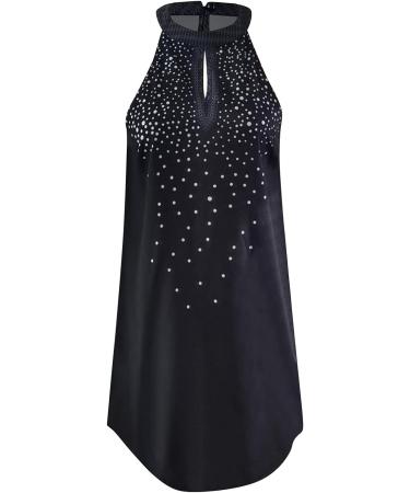 Esdra Women's Summer Floral Halter Neck Mini Dress - Black | Sleeveless A-line Beach Vacation Sundress - Buy Online on GoSupps.com
