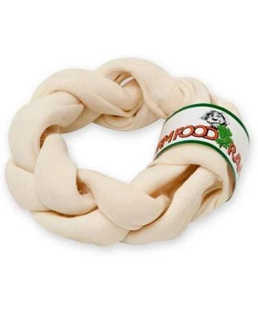 Farm Food Rawhide Dental Braided Donut - Small ( 13 cm) | Premium Dog Chew for Healthy Teeth & Gums | International Shipping Available - Buy Online on GoSupps.com