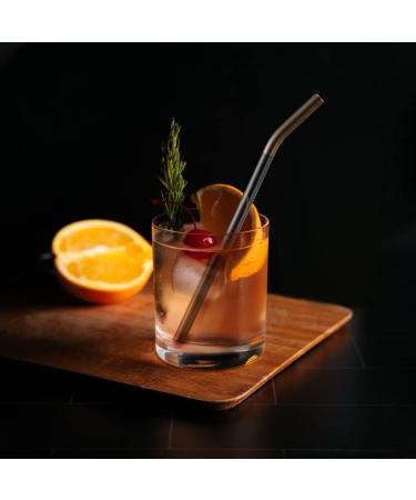 HeykirHome 6-Pack Reusable Glass Straws 8.5'' Double Colors - Straight and Bent Set with Cleaning Brushes - Ideal for Smoothies, Tea, Juice - Buy Online on GoSupps.com