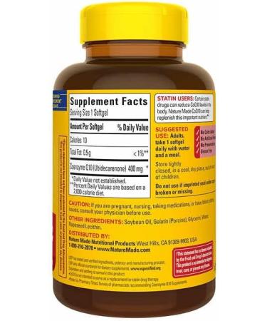 Nature Made CoQ10 400 mg Heart Health Supplement | 90 Softgels | International Shipping Available - Buy Online on GoSupps.com