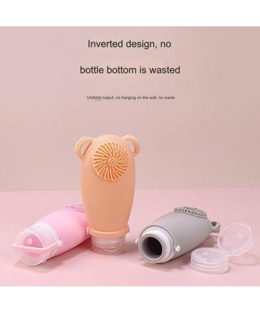 sunree Silicone Empty Container with Cleansing Brush for Shampoo and Lotion C gray - Buy Online on GoSupps.com