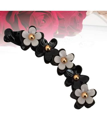 Lurrose Acrylic Banana Hair Clip Ponytail Holder Strong Tension Hair Claw Barrette - Black for Women & Girls - Buy Online on GoSupps.com