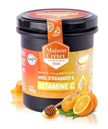 Maison Cr tet | Orange Honey and Vitamin C | Made in France | Opaque Black Glass Jar | Preparation in 400g Jar