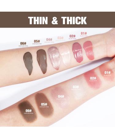 YU KUI LX Liquid Beauty Sticks Set | Highlighter Blush Contour Makeup | Multifunctional Beauty Cream | Cushion Applicator | 3 PCS (Blush 01, Highlight 03, Contour 05) - Buy Online on GoSupps.com