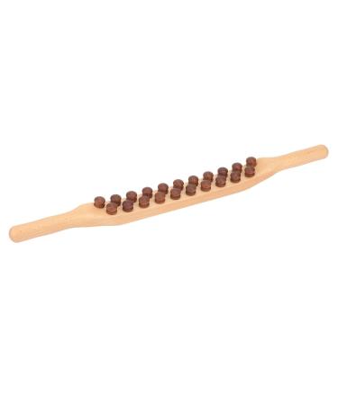 Massage device with muscle roller made of wood manual beech wood scraper gua Sha Running point Muscle relaxation massage device Lymphatic drainage massage device for bodyshaping muscle relief (21 pearls)