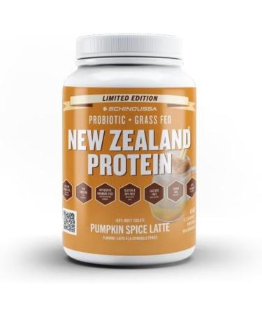 Schinoussa Super Foods New Zealand Whey Protein Isolate | 25g Protein | 0g Of Sugar | 1g Of Carbs | 110 Calories (Pumpkin Spice Latte 454g (Pack of 1) PUMPKIN SPICE LATTE 454 g (Pack of 1)