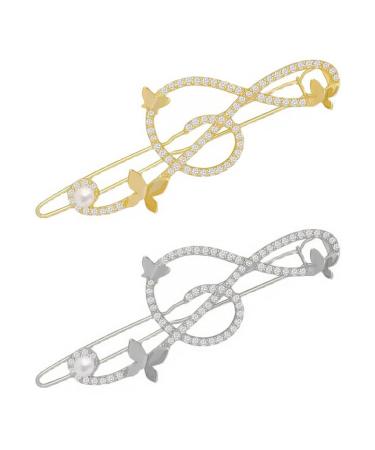Lurrose 2pcs Hair Clips Music Hair Clips Rhinestone Hairpins Wedding Hairpins Party Hair Accessories for Birthday Party Photography