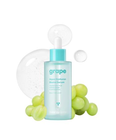 THANKYOU FARMER Grape Aqua Hyaluron Biome Serum 10 Types Hyaluronic Acid Serum for Face Non-Comedogenic Dewy Soft Skin Lactobacillus Ferment Hydrating Korean Serum for Face 1.75 fl.oz 50ml