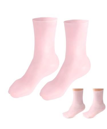 Moisturising Socks Silicone Socks for Women Gel Socks Aloe Socks Spa Pedicure Silicone Socks for Women Repairing Dry Cracking Foot Skin and Softening Rough Skin (Pink)