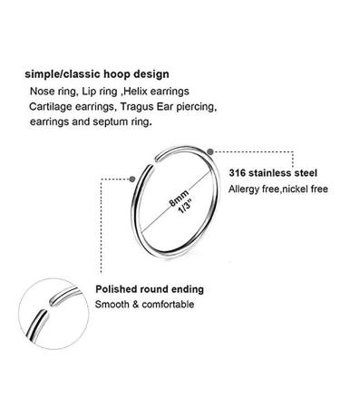Jconly 46Pcs Ear Nose Lip Piercing Kit - 20G 18G Colorful 316L Steel Needles & Clamps - Buy Online on GoSupps.com