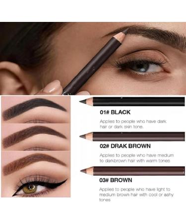 Mciluyaiio Systemous 24 Hour Water Resistant Eyeliner Double Pointed Kajal Pen 2in1 Eyeliner and Eyebrow Pen NonFade NonFade Even and Easy to Color Dark Brown - Buy Online on GoSupps.com
