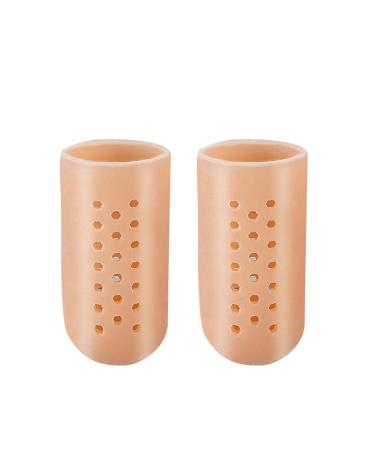 Gel Toe Caps Toe Protectors Breathable Toe Sleeves Material For Blisters Corns Hammer Toes Toenails Loss Friction Pains Famous Feet Callous Remover (Coffee S)