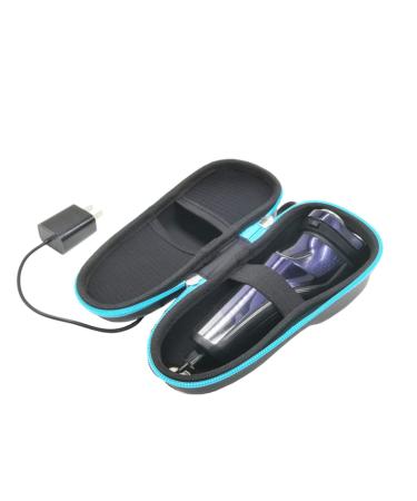 Frcolor box electrical fabric razor bag for electric shaver travel razor case Storage case for electric shavers electrical leg razor travel organizer digital blue 18x8cm