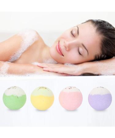 4PC Handmade Bath Bombs Set | Dried Flower & Essential Oil | Moisturizing & Whitening | Ideal Gift for Children Women & Girls - Buy Online on GoSupps.com