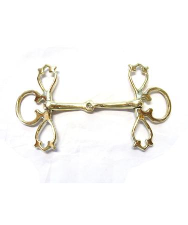 PS Horse Articles Gag Bit - Barock Snaffle - decorated in 2 colors Size 11.5 cm Gold colored