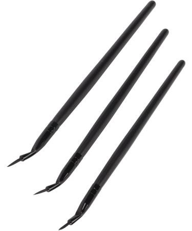 3pcs Bent Brush Ultra Fine Angled Gel Brushes Professional Makeup Tool Easy Application Nylon Brush Hair Wooden Handle - Buy Online on GoSupps.com