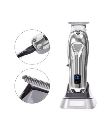 Professional Hair Clippers - Full Metal Retro Electric Clippers with LCD Display | Silver Hair Salon Clippers for Men & Women - Buy Online on GoSupps.com