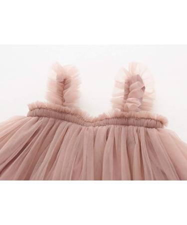 Ugitopi Baby Girls Toddler Tutu Dress Sleeveless Princess Tulle Sundress | Sizes 9-36 Months & 2 Years | Tan - Buy Online on GoSupps.com