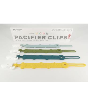 MOMU 4pcs Silicone Dummy Clips - Cute & Stylish Pacifier Holders (4 Colors) - Buy Online on GoSupps.com