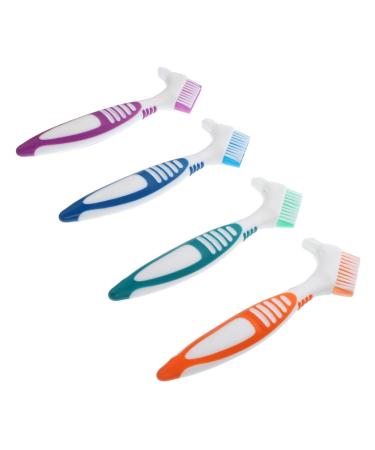 DOITOOL 4pcs Toothbrush Tool Colored Rubber Tpe Cleaning Agent Manual