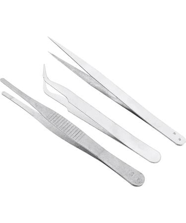 EPASHA 3 in 1 Stainless Steel Tweezers Set - Precision Straight Flat & Angle Head Tweezers for Perfect Grooming - International Shipping Available - Buy Online on GoSupps.com