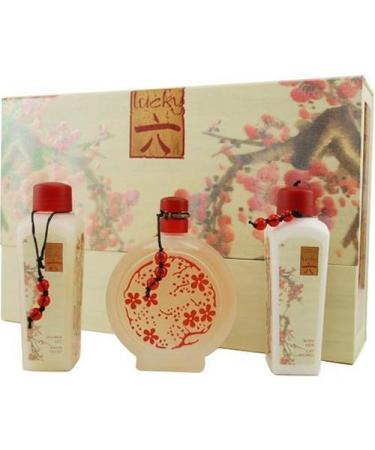 Lucky Number 6 By Lucky Brand For Women. Set-eau De Parfum Spray 3.4 OZ & Body Milk 3.4 OZ & Shower Gel 3.4 OZ