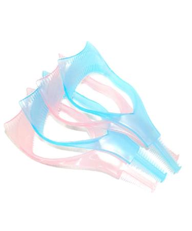 Lurrose 3Pcs 3 in 1 Eyelashes Tools Mascara Shield Applicator Guide Eyelash Comb Cosmetic Tool for Women Girls Random Color
