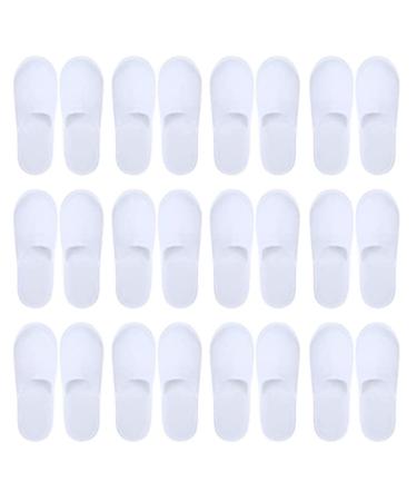 QUMocky 12 Pairs Disposable Spa Slippers Closed Toe Spa SlippersHotel Slippers Bathroom Slippers White Spa Hotel Guest House Slippers for Spa Party Guest and Travel for Women and Men